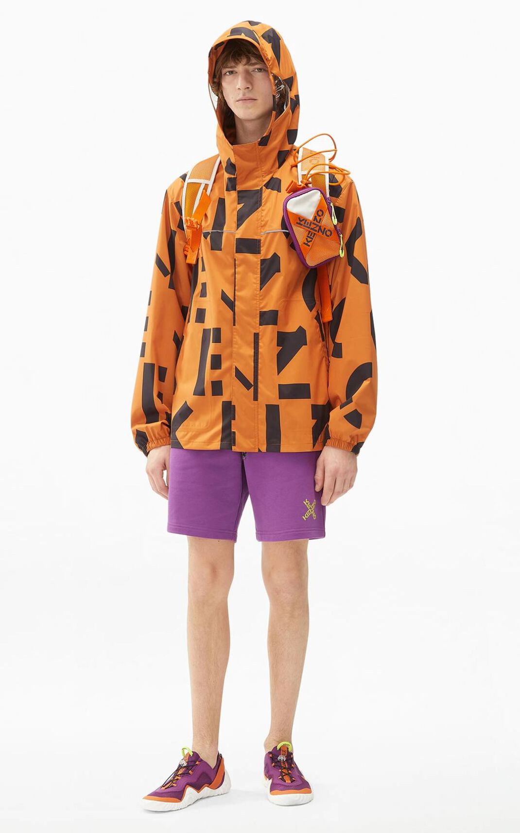 Vestes Kenzo Sport monogrammed Homme Orange Foncé | LQVC-14709